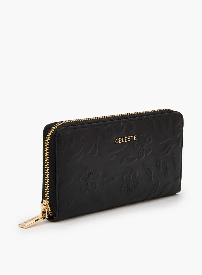 سيليست Floral Embossed Zip Around Wallet